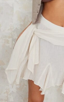 Cream Cheesecloth Handkerchief Hem Tie Waist Mini Skirt -Cheap Glamarish Store 7e245d89060ba75bdf501c557bca2366275e2e62 cnd9146 5