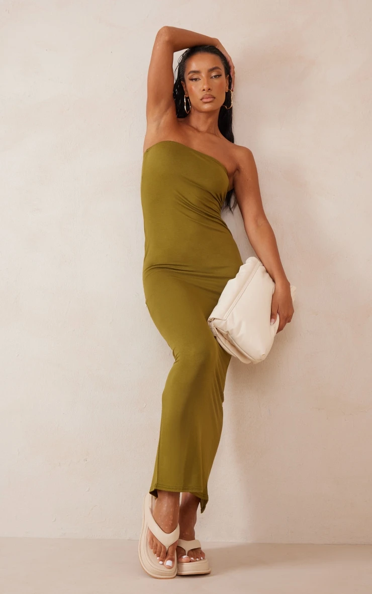 Olive Bandeau Maxi Dress 5 Olive Bandeau Maxi Dress - Image 3
