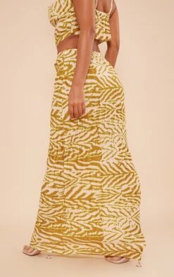 Green Zebra Print Plisse Maxi Skirt -Cheap Glamarish Store 85e260ed88f93dac13f6bb71c5c80f71c0c2a908 cne0259 3