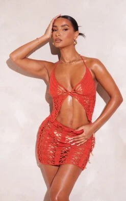 Rust Flower Contrast Crochet Mini Skirt -Cheap Glamarish Store 879660997424115d1ce495507acd896c327dd7b4 cnc8708 4