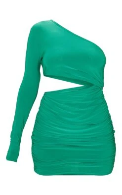 Bright Green Slinky One Shoulder Waist Cut Out Ruched Bodycon Dress -Cheap Glamarish Store 88a25401d54aca962e6e9274b1ea2f7b48533adf cmv1755 6