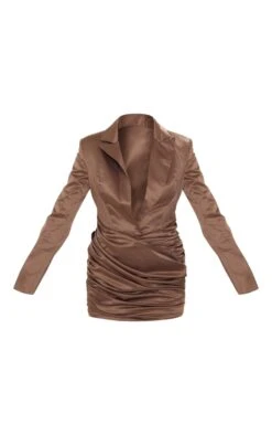 Taupe Satin Plunge Drape Skirt Detail Blazer Dress -Cheap Glamarish Store 891abc1077850378b7cfac40f0f05e6fd2c61003 cnc7732 5