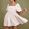 Cream Puff Sleeve Ruched Puffball Shift Dress -Cheap Glamarish Store 89a9241020607f965265e365d04598a57d262d2f cnd0513 1