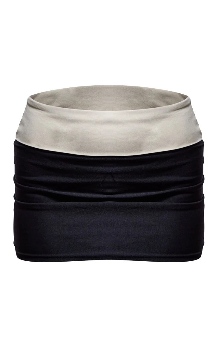 Black Stretch Woven Fold Over Detail Micro Mini Skirt 8 Black Stretch Woven Fold Over Detail Micro Mini Skirt - Image 6