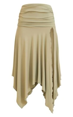 Sage Green Soft Touch Ruched Asymmetric Midi Skirt -Cheap Glamarish Store 8c04778a953d9d7335dc6596a2026246273a1efd cne3827 5