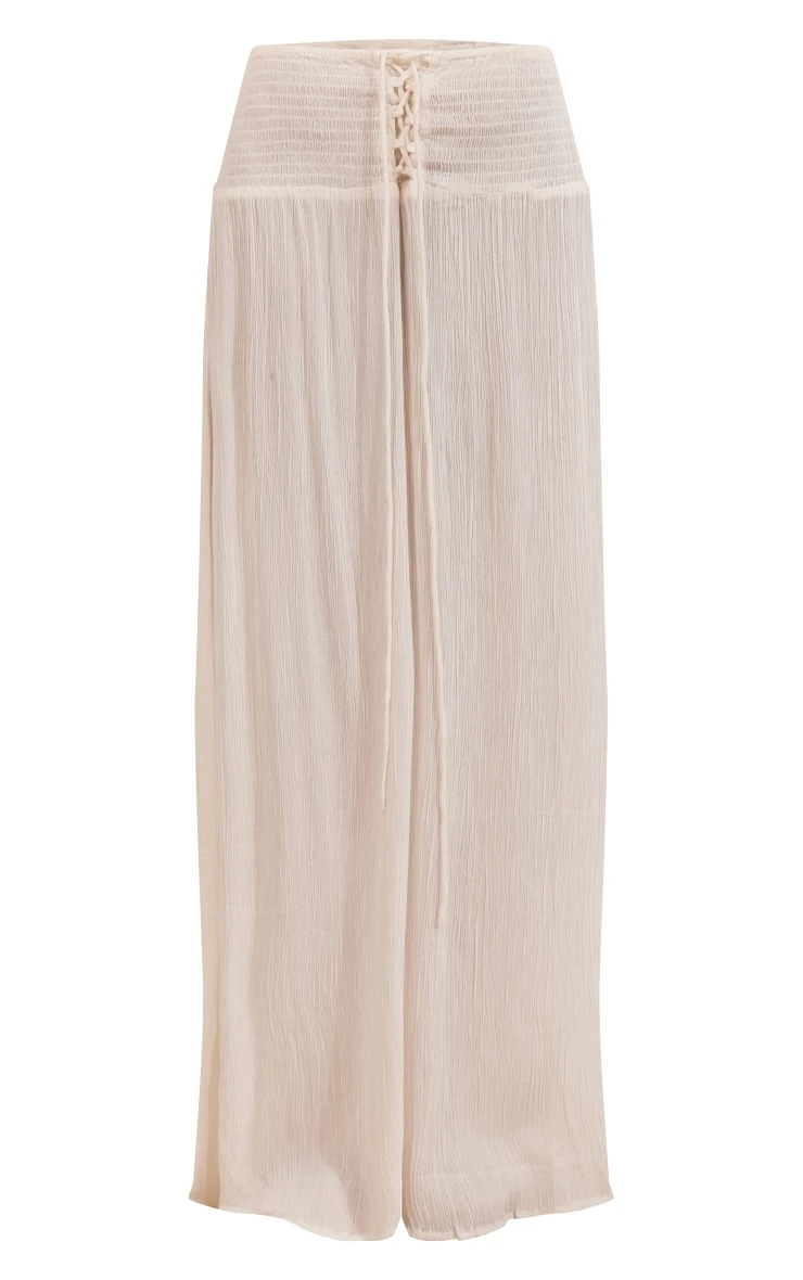 White Cheesecloth Tie Shirred Waist Floaty Maxi Skirt 7 White Cheesecloth Tie Shirred Waist Floaty Maxi Skirt - Image 5