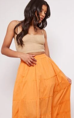 Orange Cotton Raw Seam Detail Maxi Skirt -Cheap Glamarish Store 989cf8794b84127cf839ed2645015594186f0c63 cnd9190 4