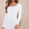 Cream Ribbed Lace Detail Long Sleeve Bodycon Dress -Cheap Glamarish Store 9a1444f9341f6f63f06f51aa66188bd30f094c8b cnd4086 1