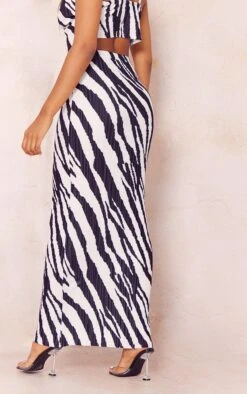 Black Zebra Print Plisse Maxi Skirt -Cheap Glamarish Store 9ce9b88033f57ce158213eab5429d5d9f43bbb21 cna2213 3