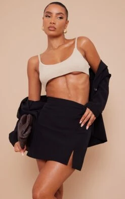 Black Woven Split Hem Mini Skirt 11 Black Woven Split Hem Mini Skirt -Cheap Glamarish Store 9ff15394ec999e9d2eae8f03f7774d8102516a05 cmw6934 4