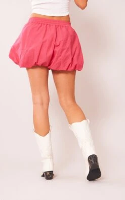 Hot Pink Linen Look Puffball Mini Skirt -Cheap Glamarish Store a427b80aafc85f3a50cbc6a88708ebe75290da90 cnd9153 3