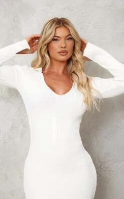 White Collar Rib Knit Midaxi Dress -Cheap Glamarish Store a4758e86a72a1b0466949f6dcb47f59fec5898fa cnd6881 4