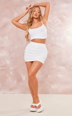 Cream Textured Stripe Button Detail Mini Skirt -Cheap Glamarish Store a65c57950c8d2d6dd8a49de74f5badaefa210c83 cne3931 4