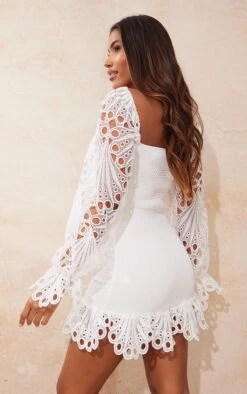 White Lace Sleeve Shirred Bodycon Dress -Cheap Glamarish Store ae2e2f729fcbfb24c67caf4a6ba4dfcc29dfa375 cms8462 3