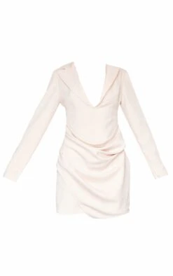 Stone Linen Look Drape Detail Blazer Dress -Cheap Glamarish Store af4552c7f59a0fb5a958539fc153c28fb847160b cne1538 5