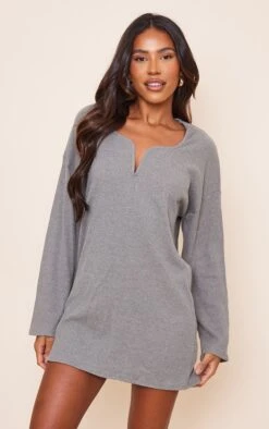 Khaki Rib V Bar Shift Dress -Cheap Glamarish Store af9ad6be07f94564354b79e003f50a413893183e cnc8349 1