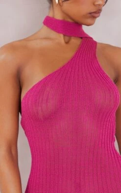 Pink Fine Knit Scarf Detail Mini Dress -Cheap Glamarish Store b50cc1d8274d0475248e297bf6cad4350d201674 cne6262 4