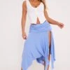 Baby Blue Soft Touch Ruched Asymetric Midi Skirt -Cheap Glamarish Store b90799791011c6c7c9ba6395253b85f14f818711 cne3828 1