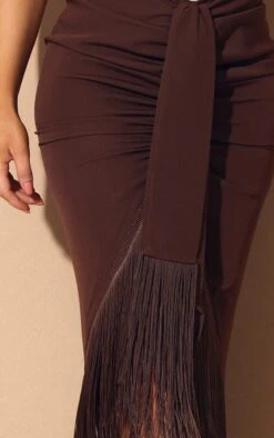 Chocolate Brown Tassel Hem Midi Skirt -Cheap Glamarish Store b94c224fa056d45d2e544d6e9835174d4aac4969 cmv8599 4