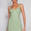 Sage Green Cargo Contrast Stitch Corset Detail Bodycon Dress -Cheap Glamarish Store bca98ffad3363eaddeef7444856abc98982018ea cne2865 1