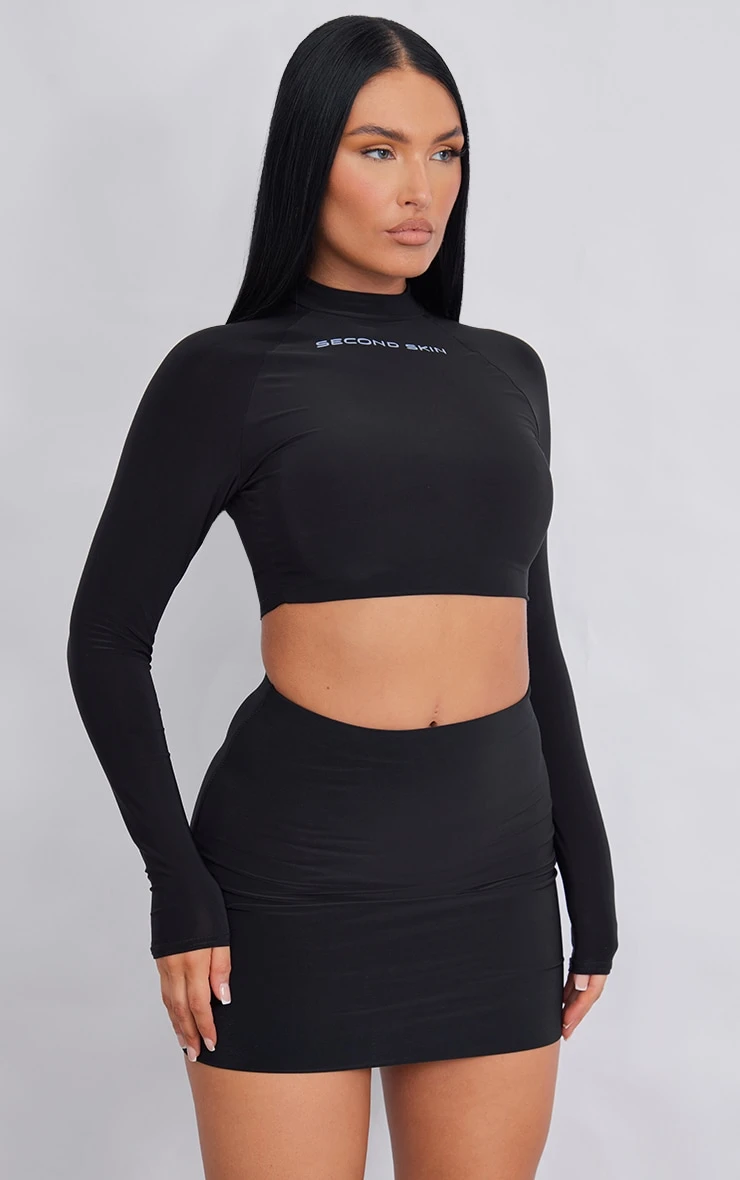 Black Slinky Seam Detail Bodycon Mini Skirt 6 Black Slinky Seam Detail Bodycon Mini Skirt - Image 4