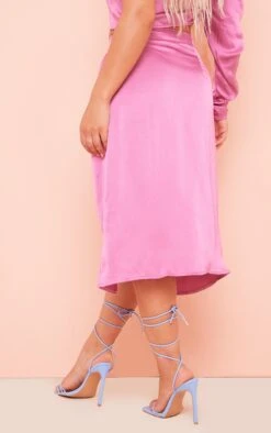 Mauve Textured Satin Ruched Side Midi Skirt -Cheap Glamarish Store bd9a286dddeb5054cf766416e7a37b03849fd4a3 cna0664 3
