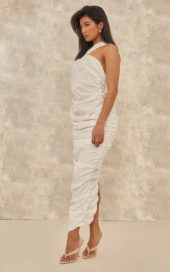 White Knot One Shoulder Ruched Midaxi Dress 9 White Knot One Shoulder Ruched Midaxi Dress -Cheap Glamarish Store be6498ec6610fa087e0d4c192628a784245c62d2 cnd7544 3