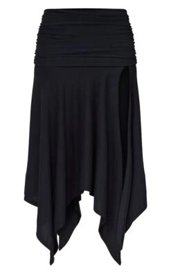Black Soft Touch Ruched Asymetric Midi Skirt -Cheap Glamarish Store bf485f1da78ce674684faf23dbfa6f789361dab5 cnd3695 5