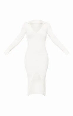 White Collar Rib Knit Midaxi Dress -Cheap Glamarish Store bfc477afe36aadfac53d5606b806446a1af1f383 cnd6881 5