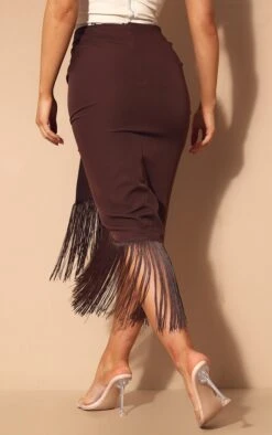 Chocolate Brown Tassel Hem Midi Skirt -Cheap Glamarish Store bff4ca76b33ea691806fbf81cbc0a2cf830c26ff cmv8599 3