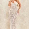 White Lace Flower Detail Halter Cut Out Maxi Dress -Cheap Glamarish Store c1236659939966c060a508c30273be274ecd36e1 cne4565 1
