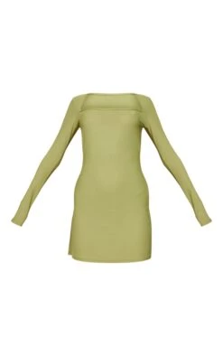Olive Square Neck Long Sleeve Bodycon Dress -Cheap Glamarish Store c165711ab7260355cb394aea32d62b80ed94d5f9 cnd1260 5