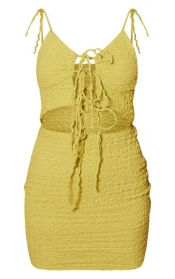 Lime Textured Tie Front Tie Strap Bodycon Dress -Cheap Glamarish Store c5113a9aaf0984cdb44c86b751dabd52a6890738 cmw9227 6
