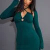 Emerald Green Slinky Trim Detail Long Sleeve Bodycon Dress 2 Emerald Green Slinky Trim Detail Long Sleeve Bodycon Dress -Cheap Glamarish Store c927986928febcf0abaaf05c22218ffa803e9d5c cnc2295 1