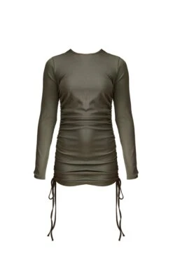 Khaki Thick Rib Ruched Side Bodycon Dress -Cheap Glamarish Store cb5ef848264f5f3fccc87b9948f24d68c869120d cnd2182 5