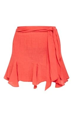 Rust Cheesecloth Handkerchief Hem Tie Waist Mini Skirt -Cheap Glamarish Store cea475e3604c6a9b9176cb85e2e56f9f553cef8f cnd9145 6