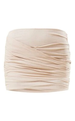 Stone Linen Look Wrap Front Mini Skirt -Cheap Glamarish Store d4721af2b223c56cdeb7ee6eb81209777e4d7bb3 cnd9213 6