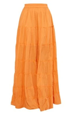 Orange Cotton Raw Seam Detail Maxi Skirt -Cheap Glamarish Store d66c9dec03dcebbbbc8ac8033f7ac547092086ef cnd9190 5
