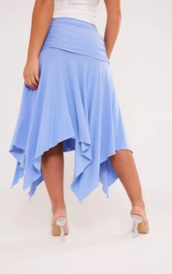 Baby Blue Soft Touch Ruched Asymetric Midi Skirt -Cheap Glamarish Store dbaa54f048dad6c551abb72e215cee73c3acb208 cne3828 3