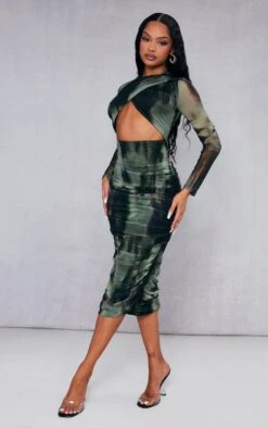 Khaki Abstract Print Mesh Wrap Cut Out Midaxi Dress -Cheap Glamarish Store dc56ac27544c1c6eb967c56ab9696213c10b2a6b cnc7764 3