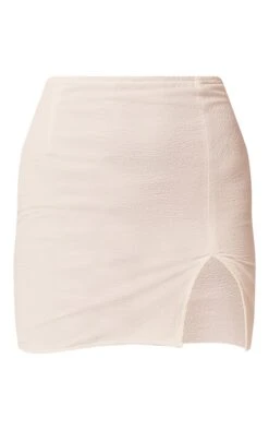 White Textured Woven Split Leg Mini Skirt -Cheap Glamarish Store e8f312667b6d584dff70c1d041f1f1d7257c1543 cmq1383 6