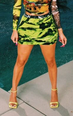 Multi Abstract Print Ruched Mesh Mini Skirt -Cheap Glamarish Store eb1234a81ab00921537111cb59b04bfd7d5dcf2a CMZ7451 2