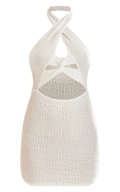 White Textured Halter Twist Detail Bodycon Dress -Cheap Glamarish Store f0d9df6e66997e32fe5b280ad0a69181ea98cd51 cnd5891 5