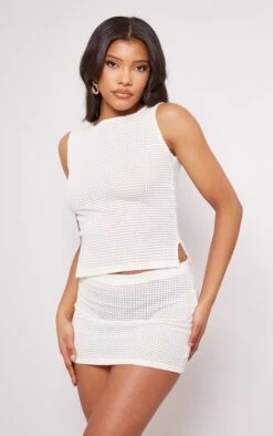 Cream Sheer Waffle Low Rise Micro Mini Skirt -Cheap Glamarish Store f1918b0eb8358915ceeace7c89a649cbe0d421c5 cne8460 4