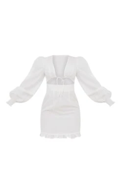 White Tie Front Frill Hem Shift Dress -Cheap Glamarish Store f4d8631b0b9c1a676150ff4174bb870f8e3ecb51 cnc8278 5