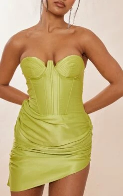 Lime Satin Underwired Cup Detail Ruched Bodycon Dress -Cheap Glamarish Store f7b4c8cfa57ac9df8899702a7a5da2d95084b86d cnd0378 4