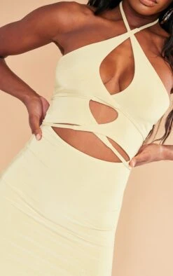 Sage Slinky Cross Strap Detail Halter Bodycon Dress -Cheap Glamarish Store f843868e21eb3fe630c4c3ff486d5e4d7dcba45d cnd7711 4