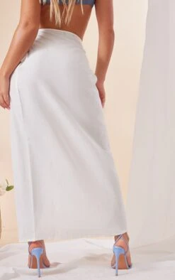 White Linen Look Knot Front Extreme Split Maxi Skirt -Cheap Glamarish Store f9a78aab675ec37a470febf9e54cb6bd45fa2576 cnd6692 3