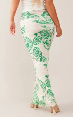 Green Swirl Print Soft Touch Jersey Seam Detail Maxi Skirt -Cheap Glamarish Store fae669a6e36966497e9eb5de1fe317fe62014762 cne3941 3
