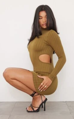 Olive Structured Contour Rib High Neck Cut Out Bodycon Dress 9 Olive Structured Contour Rib High Neck Cut Out Bodycon Dress -Cheap Glamarish Store fcfa2eeca84e97224dad3d0c426d2dd919c71e22 cna6592 3